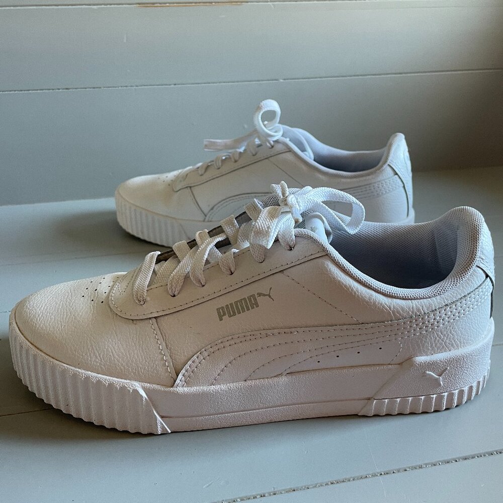 Puma Soft Foam Optimal Comfort White Leather wide sole sneaker 8.5